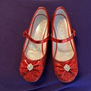 Furdeour Red Glitter Girls Shoes Size 2